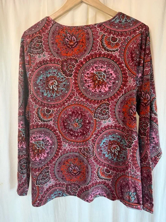 Talbots - PIMA CREWNECK TEE - CIRCLE PAISLEY - Picture 8 of 8